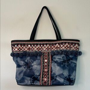Rebecca Minkoff Dreamy tote bag boho tie dye floral leather & cotton purse